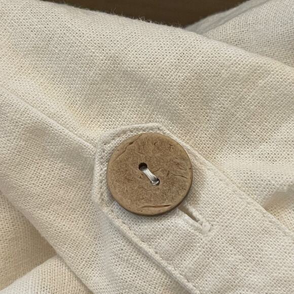 Jules & Leopold Casual Linen Button bottom Capri Size S/P - Picture 5 of 5